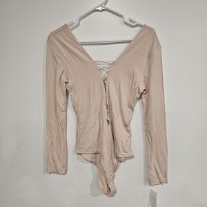 Alexander Wang Blush Criss Cross Bodysuit